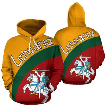 Флаг Литвы, специальная 3D Мужская толстовка с капюшоном, Повседневный Свободный Персонализированный весенний пуловер Унисекс для женщин, Национальная культура