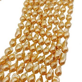 бусины из золотого жемчуга длиной 38 см, бусина 